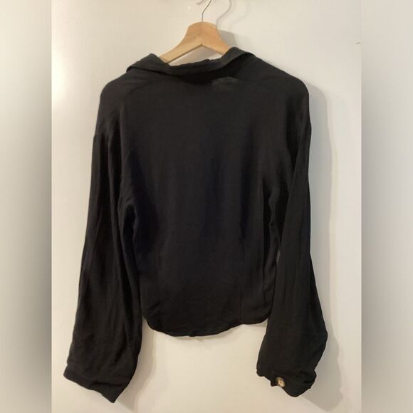 Nanushka Long Sleeve Black Button-Down Shirt Women’s Size M - Picture 9 of 13